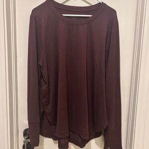 Athleta Burgundy Long Sleeve Shirt